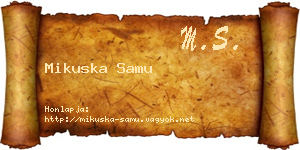 Mikuska Samu névjegykártya